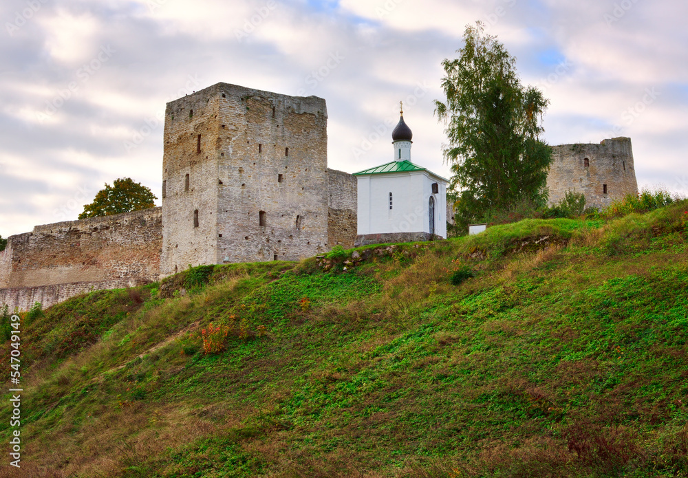 The old Izborsk stone fortress