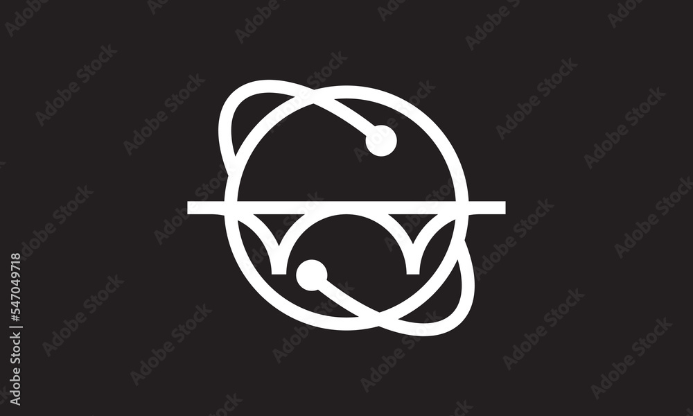 bridge and planet logo. technology icon design vector. bridge and planet logo. technology icon design vector.