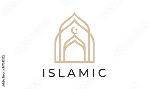 modern mosque islamic logo vector design.