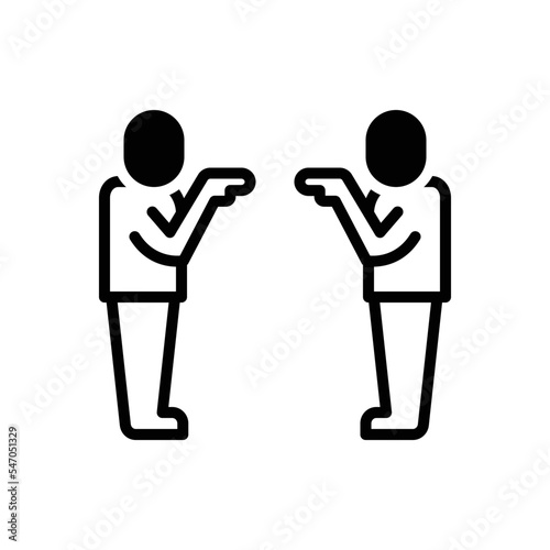 Black solid icon for against