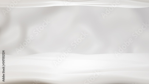 3D Rendering white snow background showing product