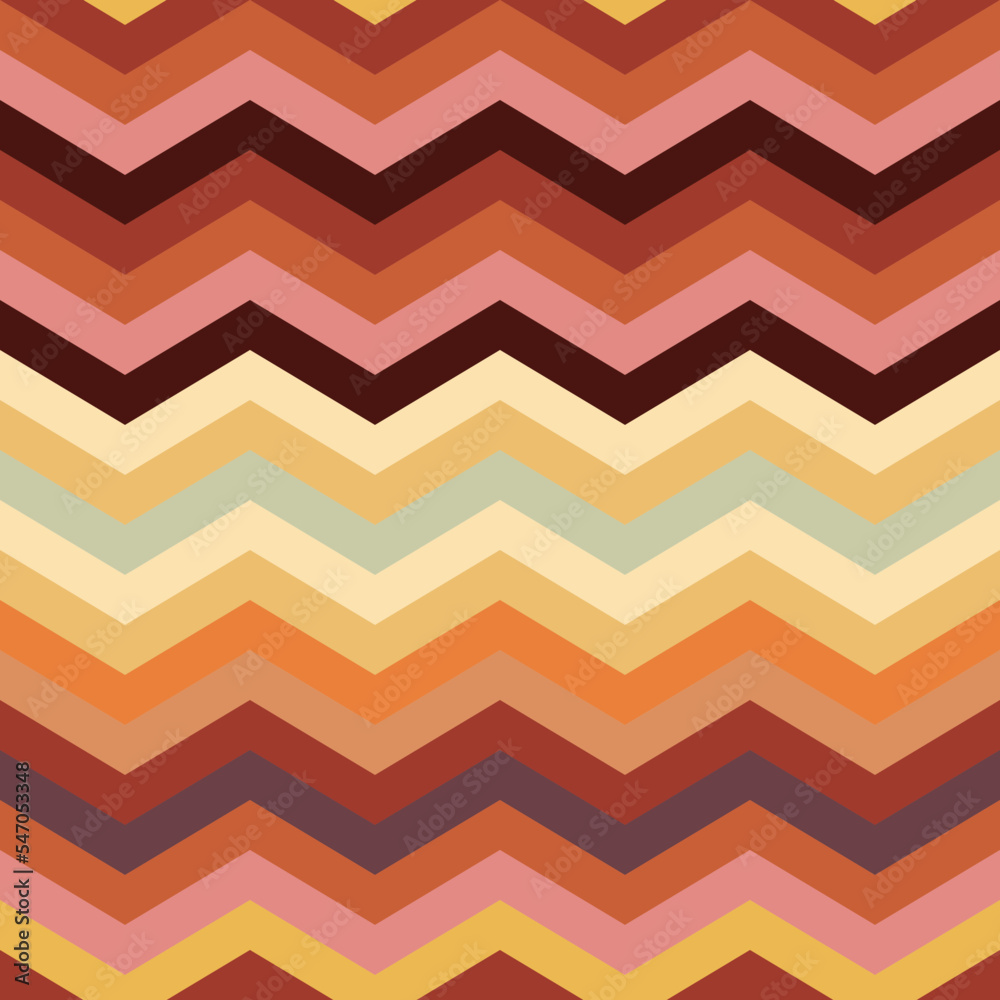 Seamless Zigzag Warm color and retro style Backgrounds & textures.