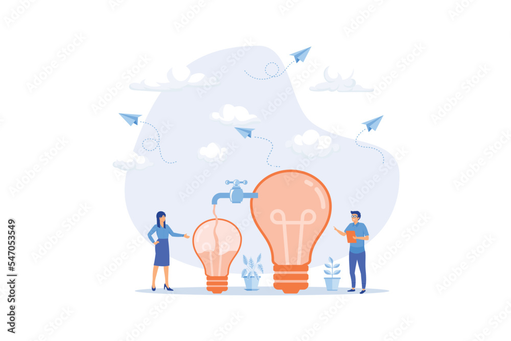 Fotografie Sharing idea or knowledge sharing, transfer information or wisdom to employees o