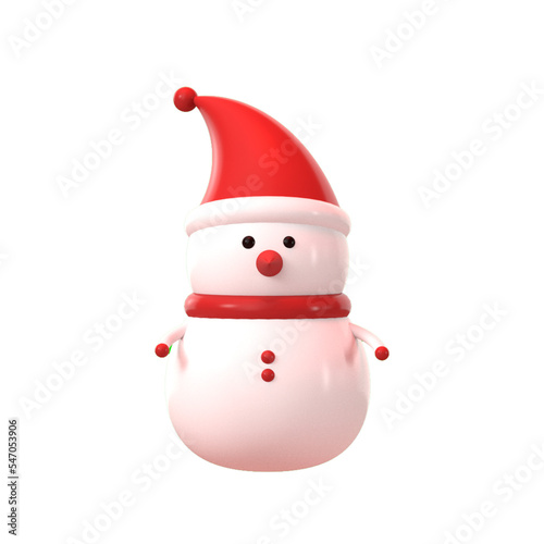 3D Cute snowman earing santa hat