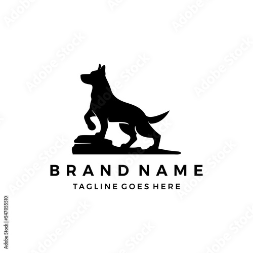 Pointer dog logo, pet dog design symbol template vector illustration