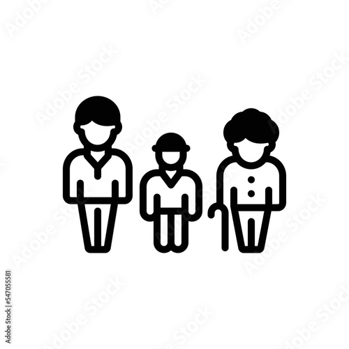 Black solid icon for generation