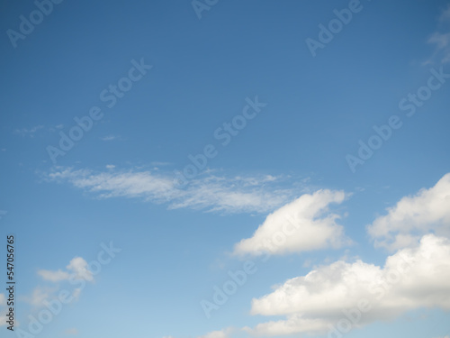 Blue Sky white Cloud Background  Sunlight Day with Sky Wallpaper Backdrop Mockup Nature Landscape Free Space Backdrop Card or Poster for Environment Protection.