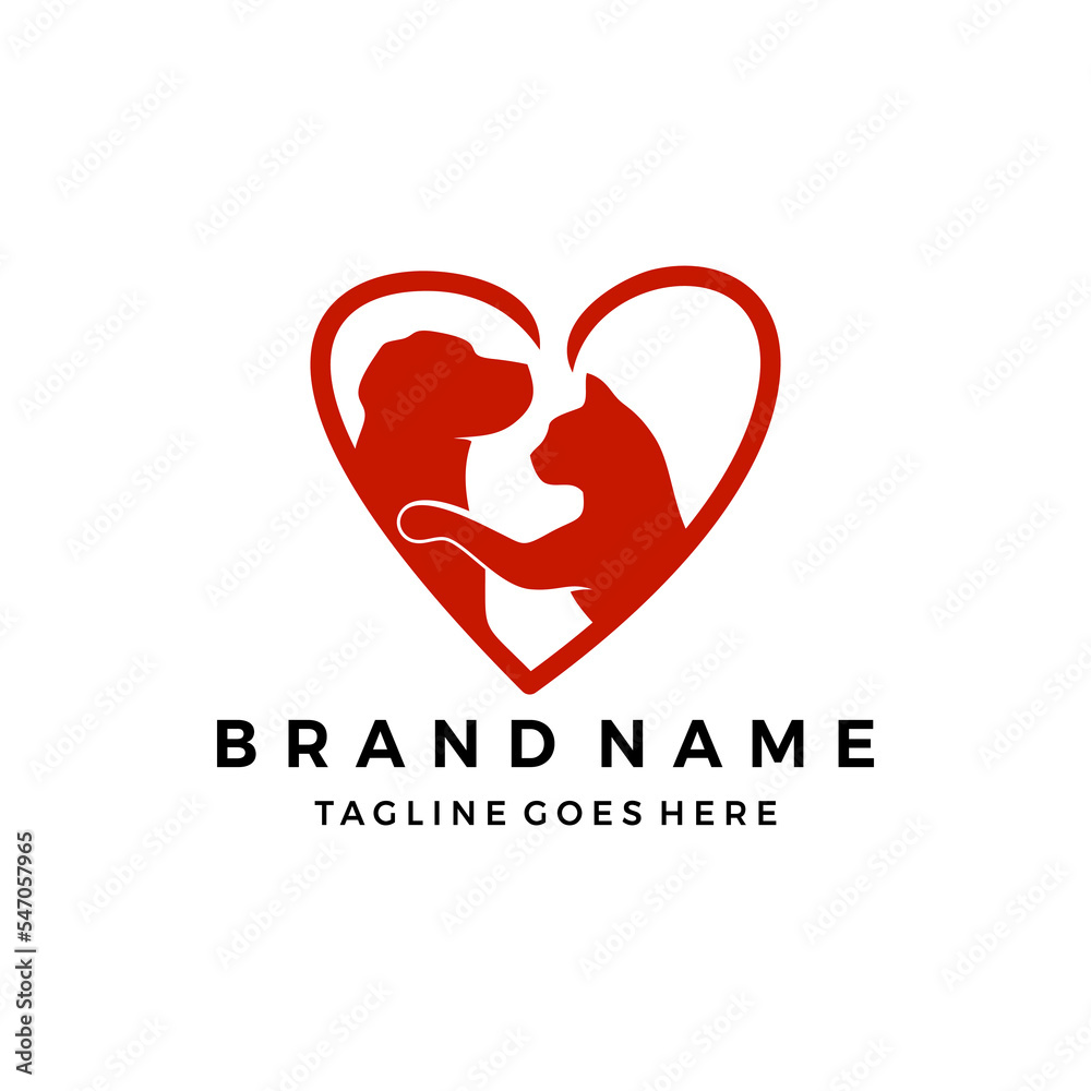pet love logo design vector illustration pet love logo design vector illustration