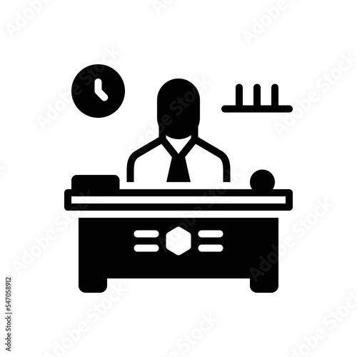 Black solid icon for principal