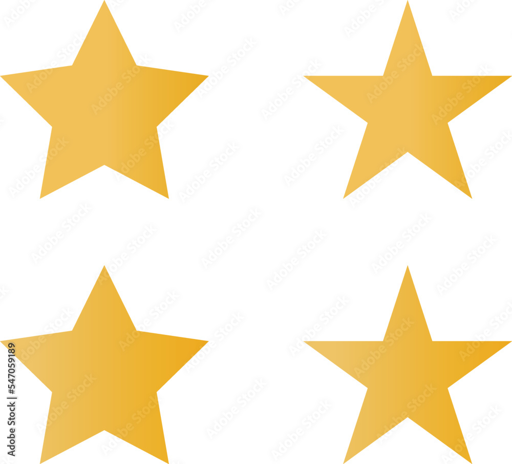 set of stars . Set of four golden stars set of stars . Set of four golden stars