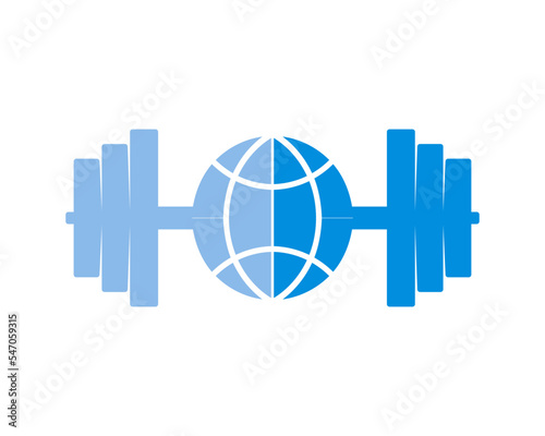 Barbell with globe in the middle