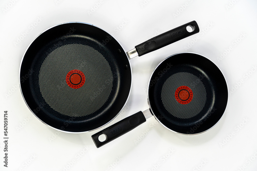 set of cooking pans on white background, mexico set of cooking pans on white background, mexico