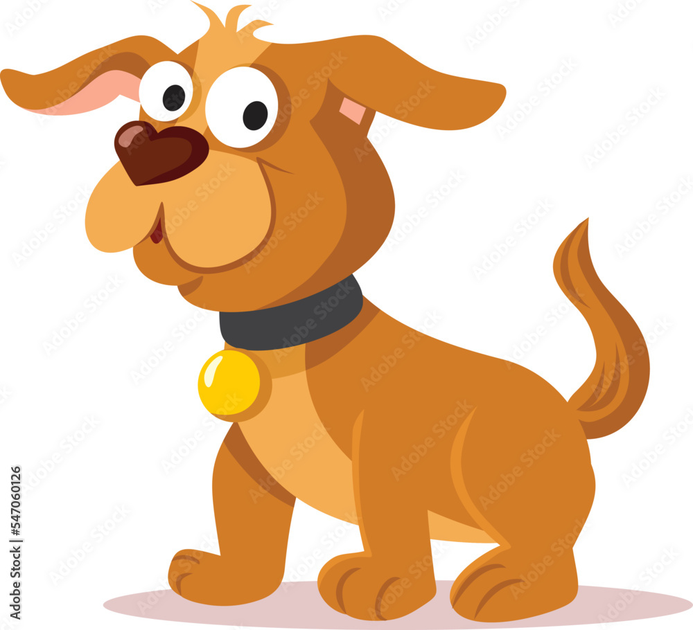 Cute Pet Dog Mascot Vector Cartoon Illustration. Sweet domestic animal smiling wearing a collar
Cute Pet Dog Mascot Vector Cartoon Illustration. Sweet domestic animal smiling wearing a collar