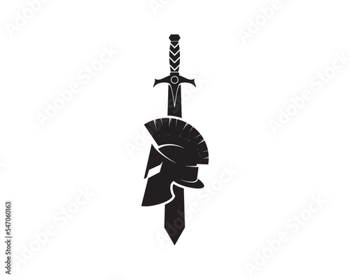 Fotografie Sword shape with spartan inside