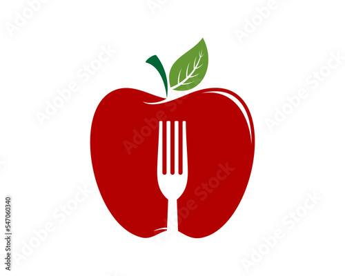Apple with fork shape inside