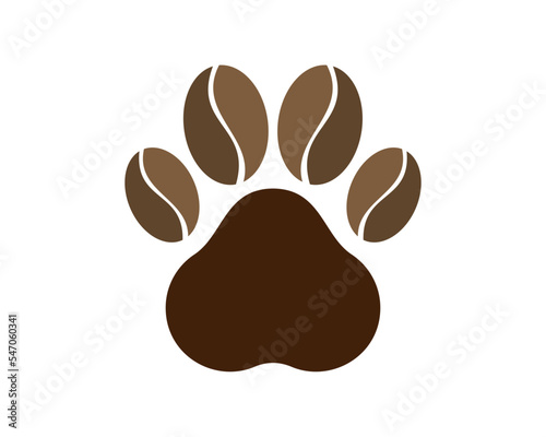 Paw with coffee bean inside