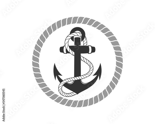 Ropes circle with anchor inside