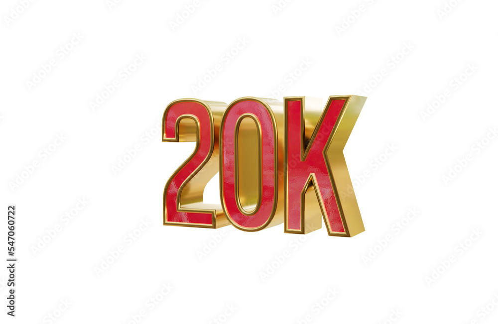 20k left side rotated 3d transparent rendered icon