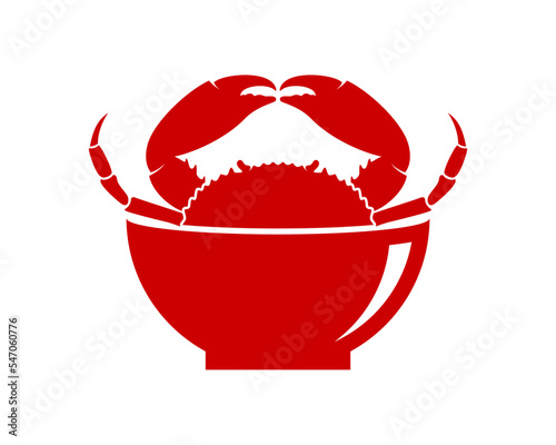 Bowl with crab on top