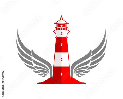 wing with lighthouse in the middle