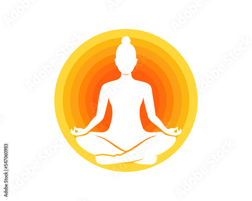 Sunset with women yoga inside