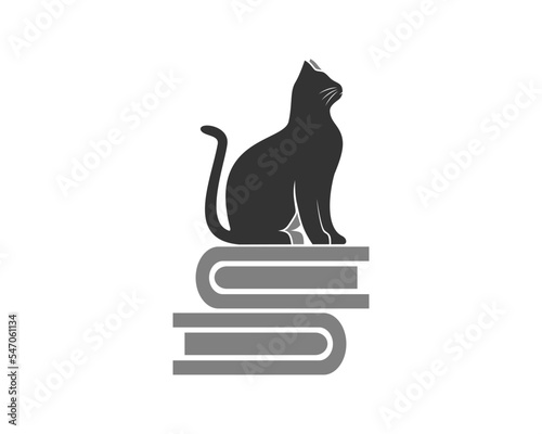 Book with cat on top