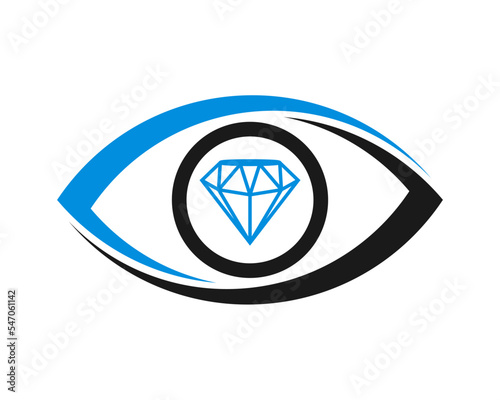 Human eye with diamond inside