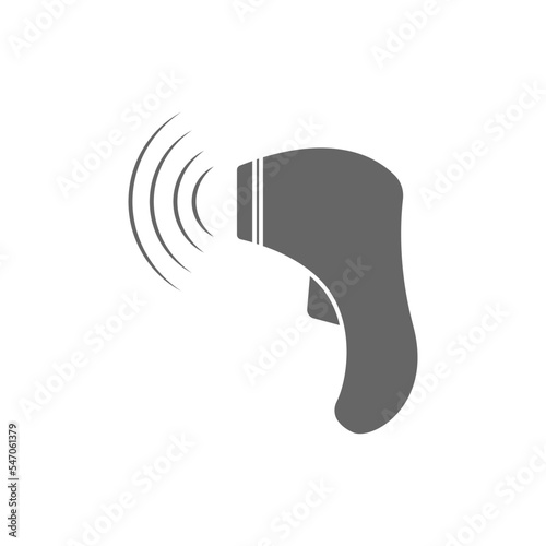 Vector illustration of a gray forehead thermometer on a white background