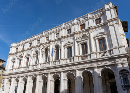 Bergamo, Italy. The old town. Landscape at the public library Angelo Mai. Bergamo, one of the beautiful city in Italy