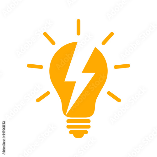 Light bulb with lightning icon