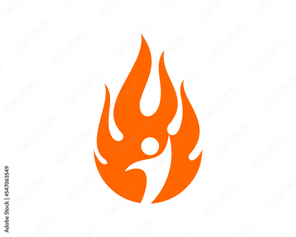 Fire with human silhouette inside Fire with human silhouette inside