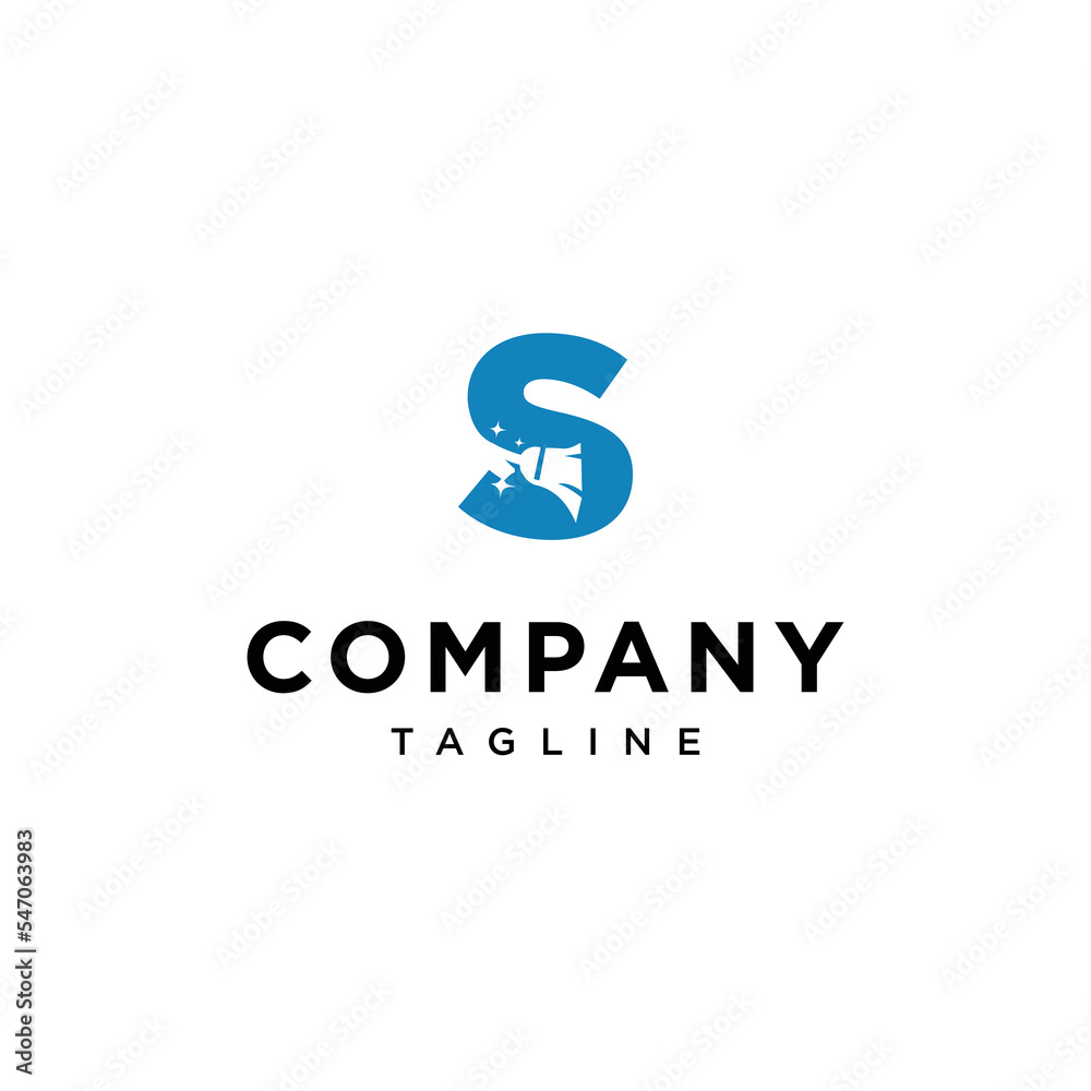 S Letter cleaning broom Vector logo icon vector Template S Letter cleaning broom Vector logo icon vector Template