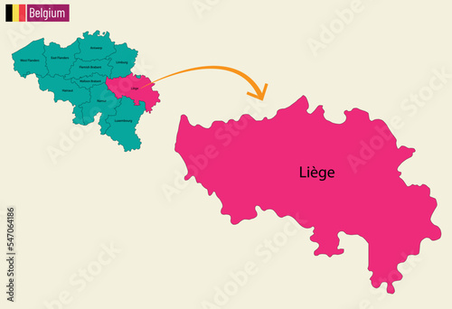 Belgium map cities vector. 