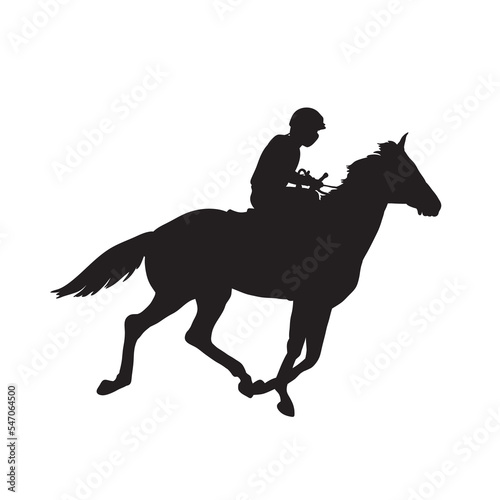 equestrian sport vector silhouette on white.