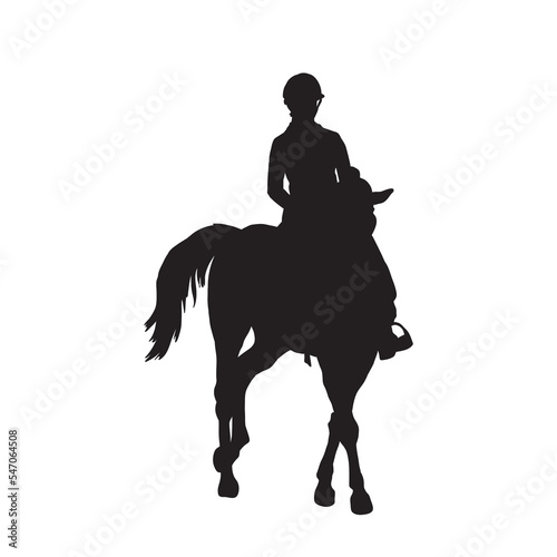 Papier peint equestrian sport vector silhouette on white.