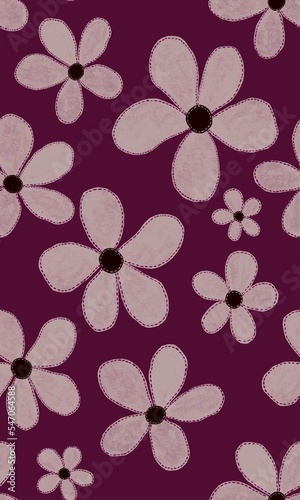 pink quilted flower seamless pattern