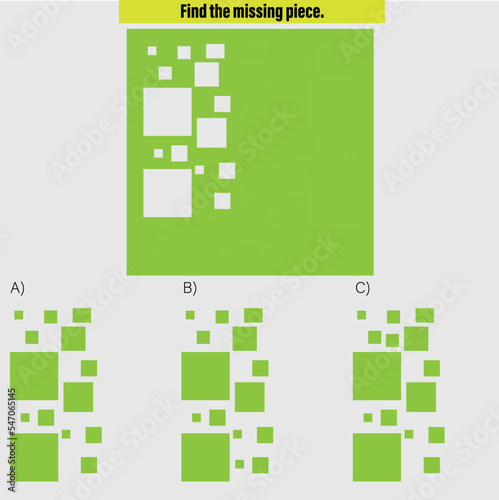 Complete the shape not given iq test - Practical Questions- Intelligence questions, visual intelligence - Vector