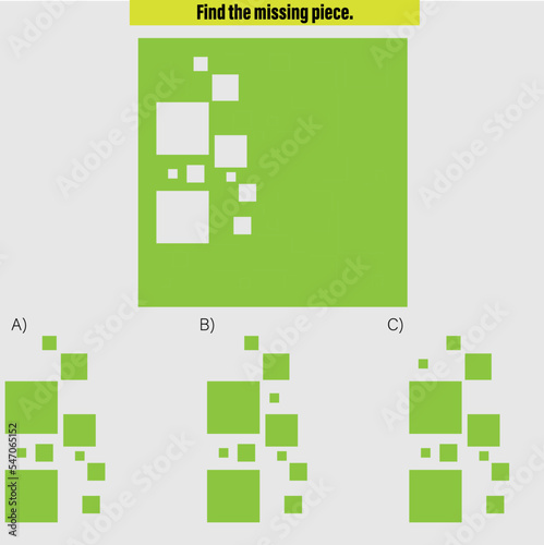 Complete the shape not given iq test - Practical Questions- Intelligence questions, visual intelligence - Vector