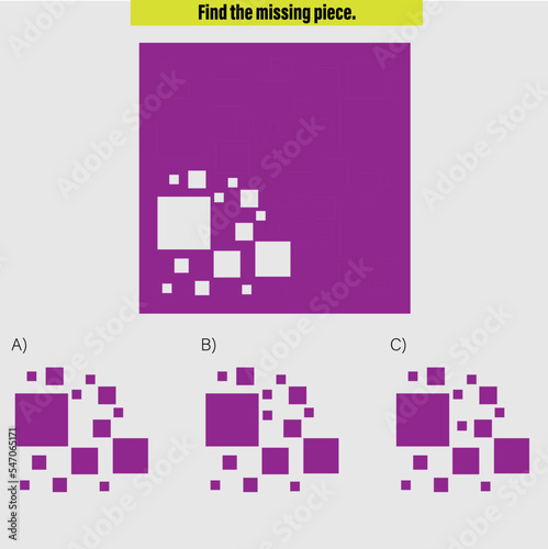 Complete the shape not given iq test - Practical Questions- Intelligence questions, visual intelligence - Vector
