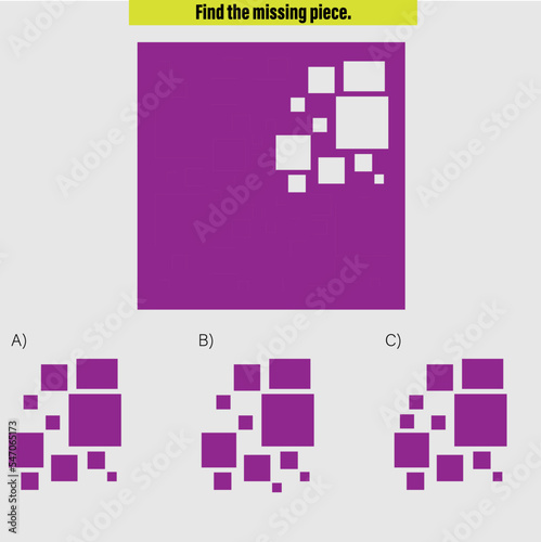Complete the shape not given iq test - Practical Questions- Intelligence questions, visual intelligence - Vector