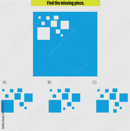 Complete the shape not given iq test - Practical Questions- Intelligence questions, visual intelligence - Vector