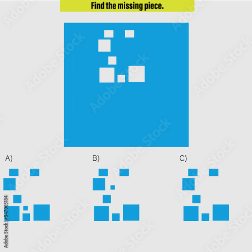 Complete the shape not given iq test - Practical Questions- Intelligence questions, visual intelligence - Vector