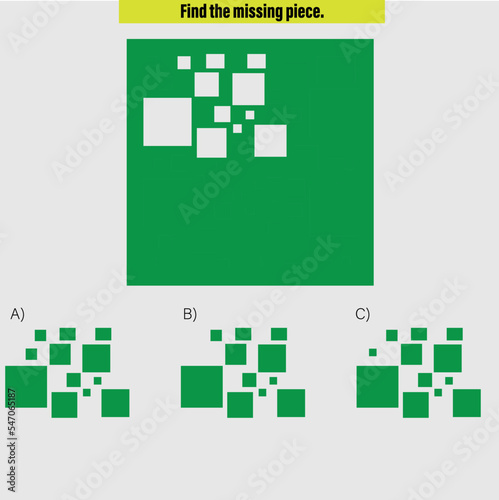 Complete the shape not given iq test - Practical Questions- Intelligence questions, visual intelligence - Vector