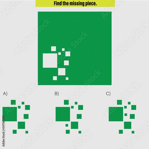 Complete the shape not given iq test - Practical Questions- Intelligence questions, visual intelligence - Vector