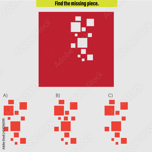 Complete the shape not given iq test - Practical Questions- Intelligence questions, visual intelligence - Vector