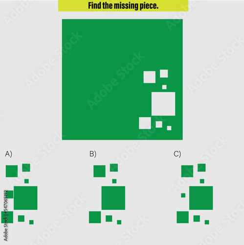 Complete the shape not given iq test - Practical Questions- Intelligence questions, visual intelligence - Vector