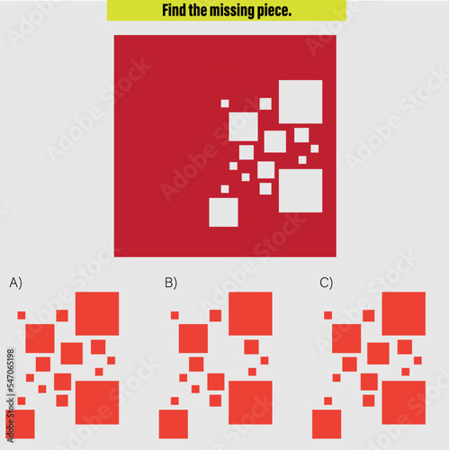 Complete the shape not given iq test - Practical Questions- Intelligence questions, visual intelligence - Vector