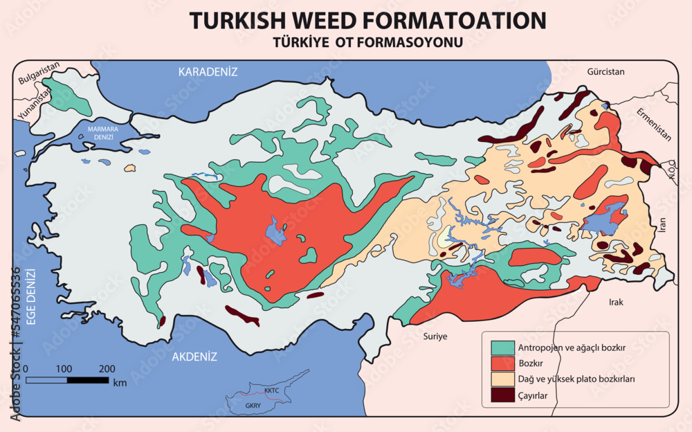 Obraz premium Turkey Economic Geography map