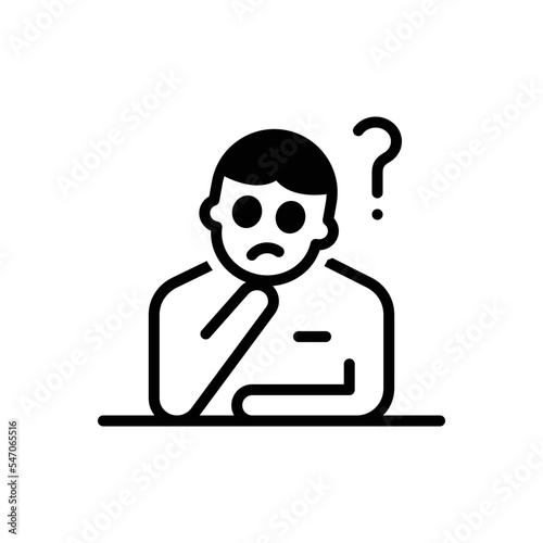 Black solid icon for considered