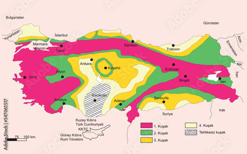 Turkey Economic Geography map - Turkey seismic map